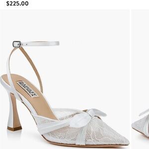 Badgley Mischka Josie White Lace Heels